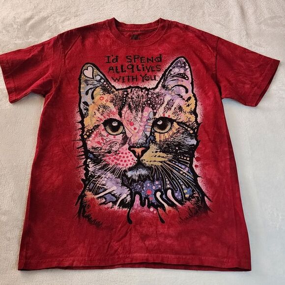 The Mountain I'd Spend All Nine With You Cat Tie Dyed Tshirt Size Medium - Picture 1 of 6